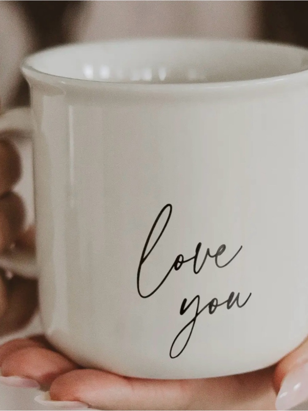 White 'Love You' Ceramic Mug - Home Dining